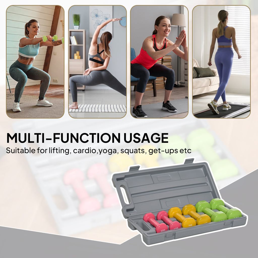 6Kg Dumbbell Set, Fitness Weight Set For Men And Women, Home Gym Workout